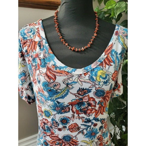 Annabelle Women's Multicolor Rayon Short Sleeve Deep V-Neck Maxi Dress Size S - Picture 2 of 12